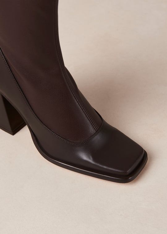 Clover Brown Vegan Leather Ankle Boots