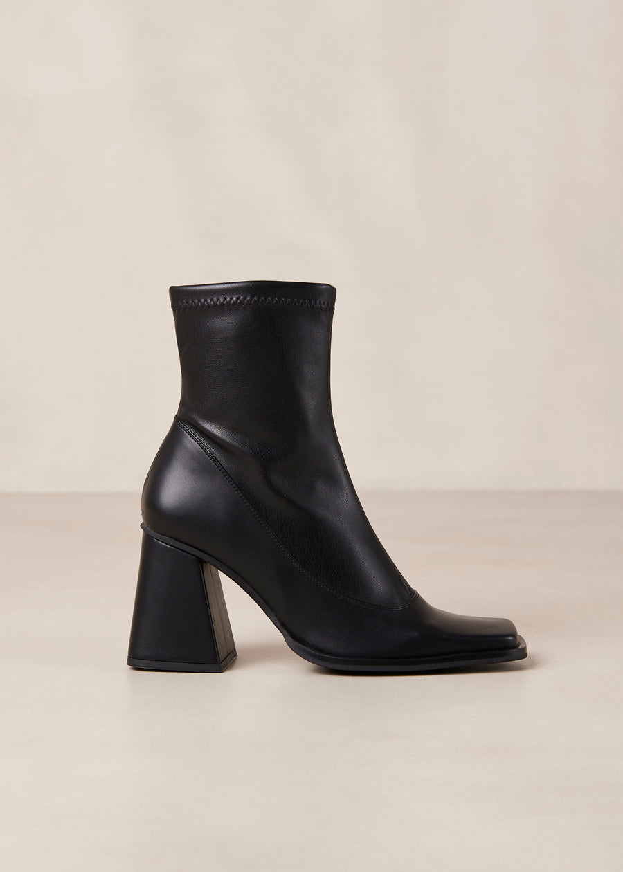 Clover Black Vegan Leather Ankle Boots