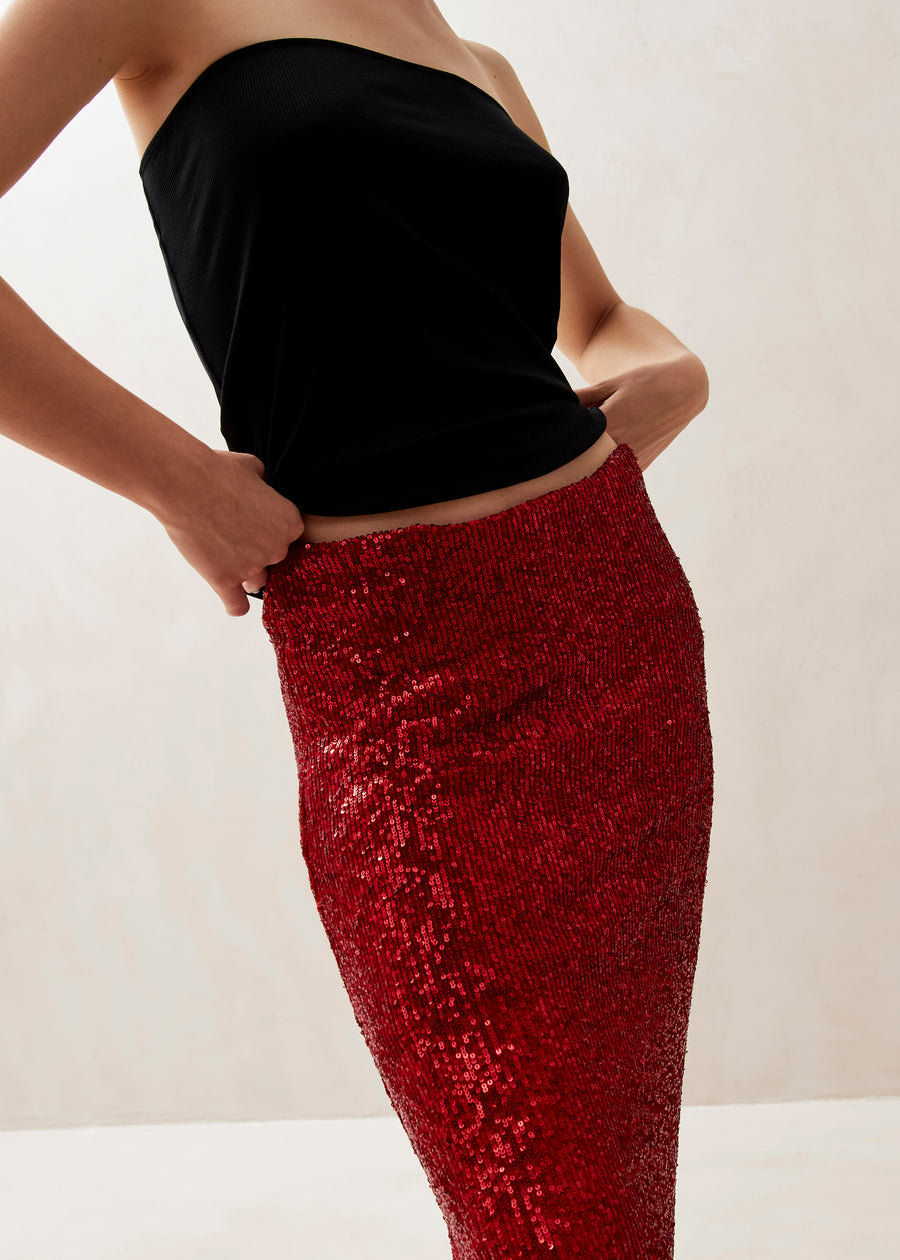 Misi Shimmer Red Skirt