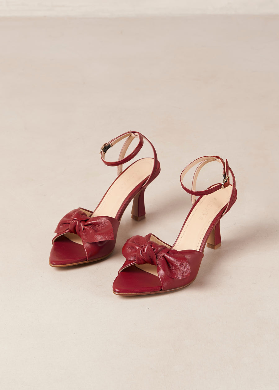 Cyra Red Leather Sandals