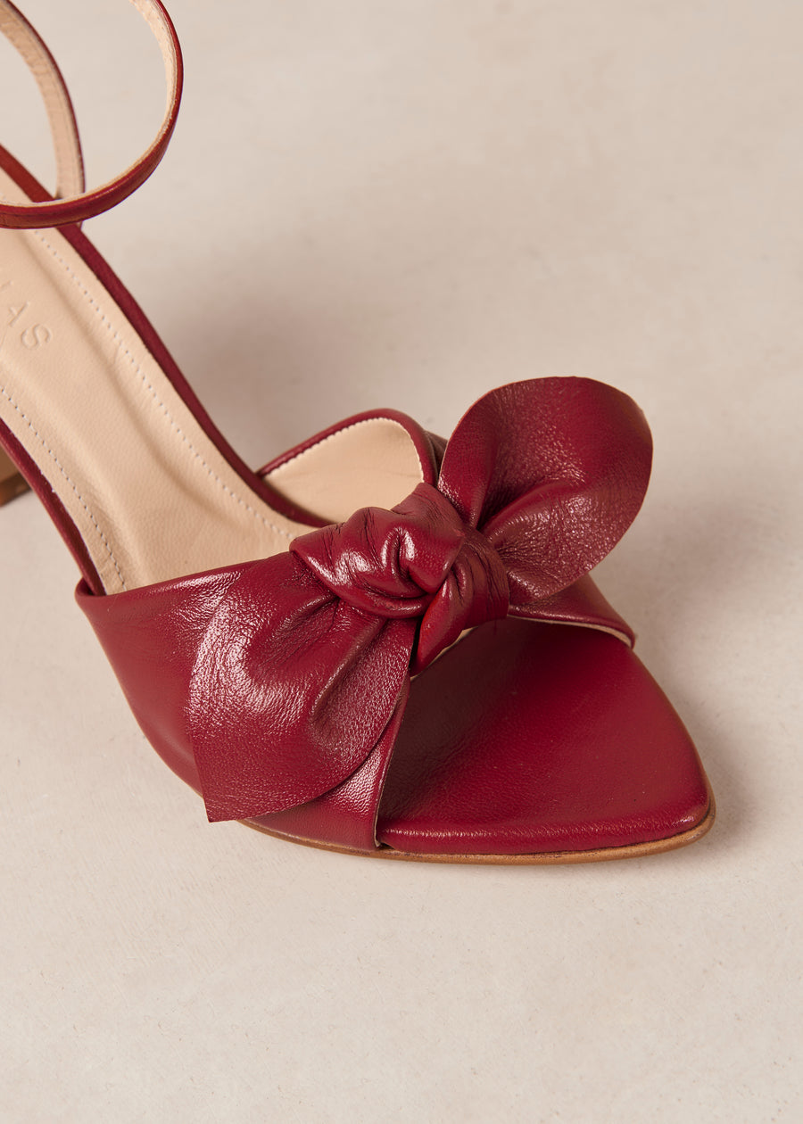 Cyra Red Leather Sandals