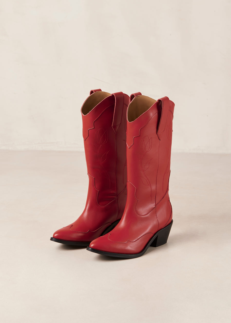 Liberty Red Leather Boots