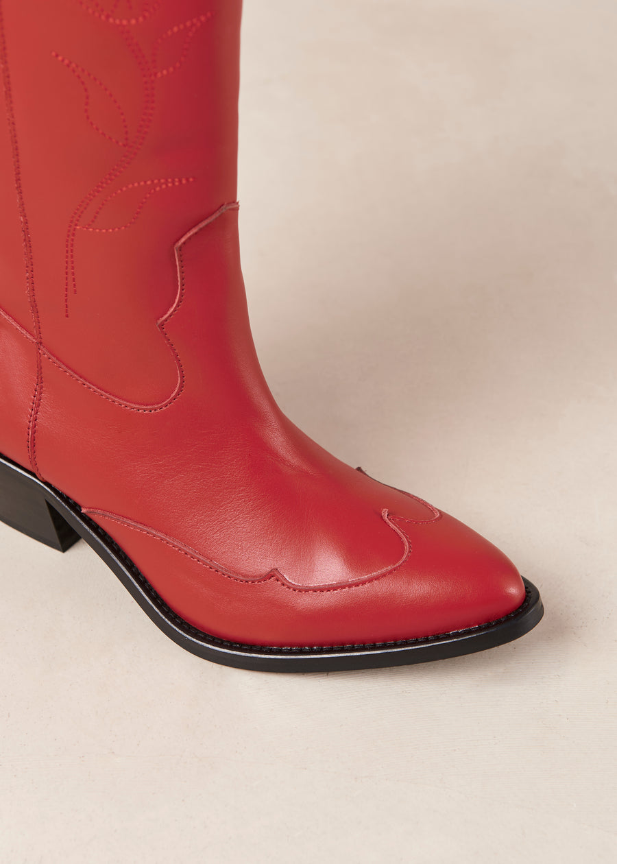 Liberty Red Leather Boots