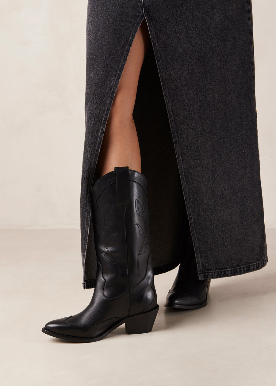 Liberty Black Leather Boots