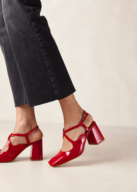 Reggie Onix Red Leather Pumps