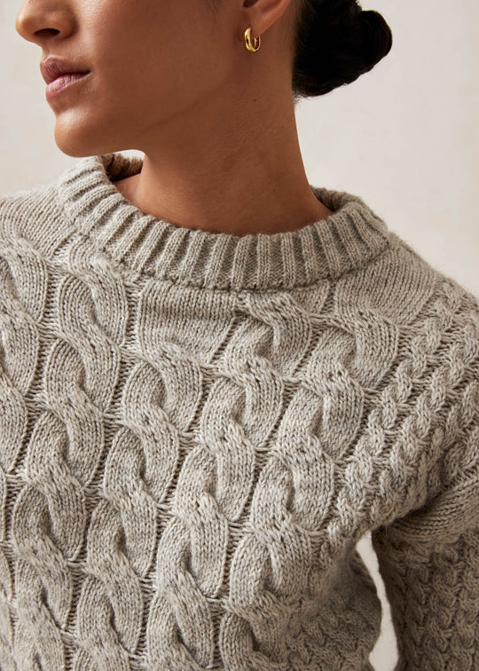 Blossom Gray Tricot Sweater