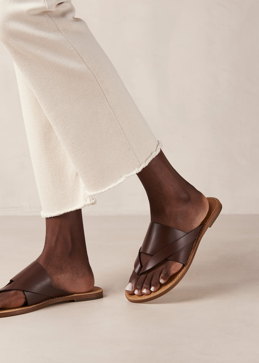 Eugene Brown Leather Sandals
