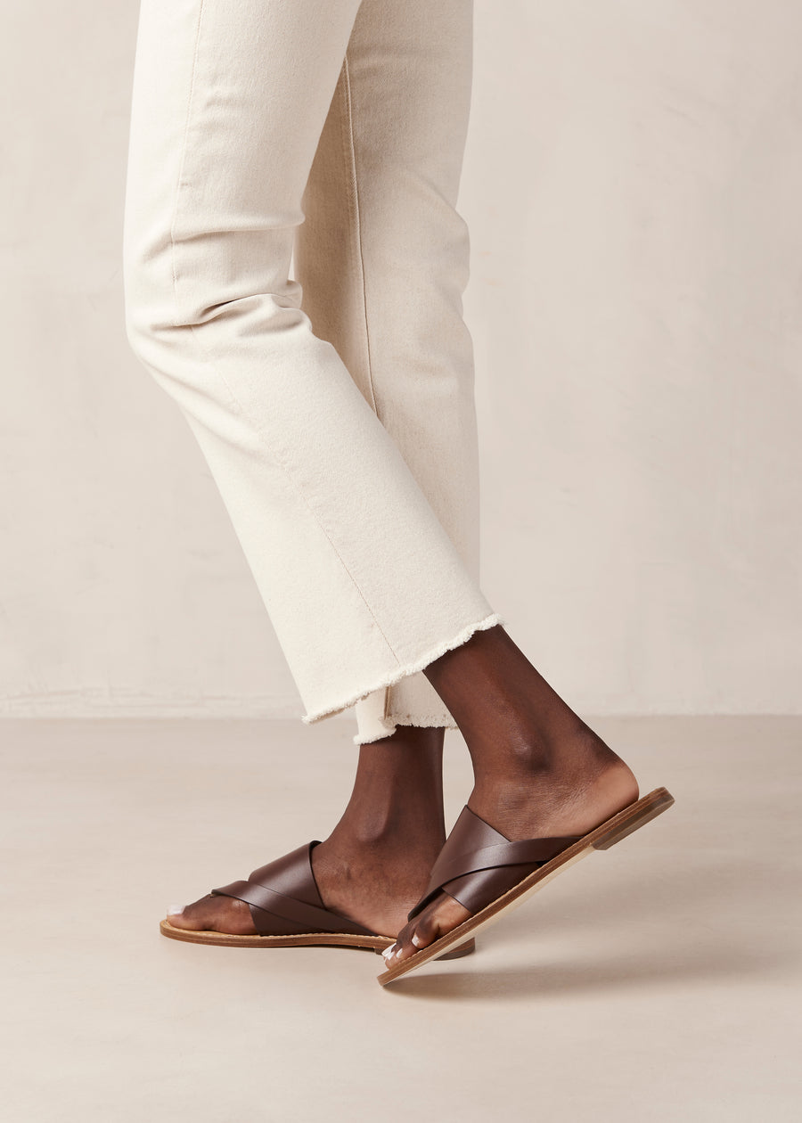 Eugene Brown Leather Sandals
