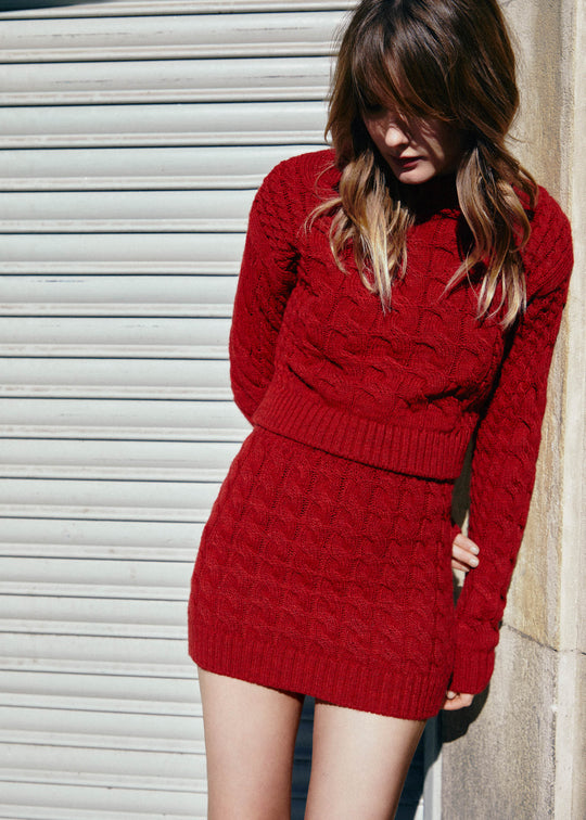 Blossom Red Tricot Sweater