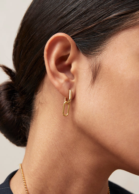 Pascal White 18k Gold Plated Sterling Silver Earring