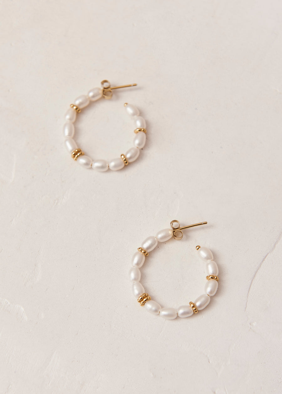 Addie White 18k Gold Plated Sterling Silver Earring