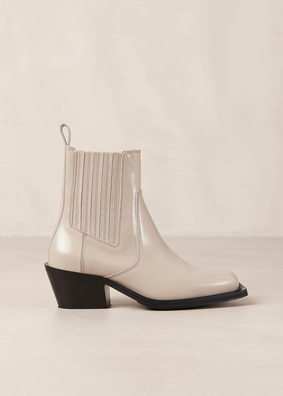 Denver Cream Leather Ankle Boots