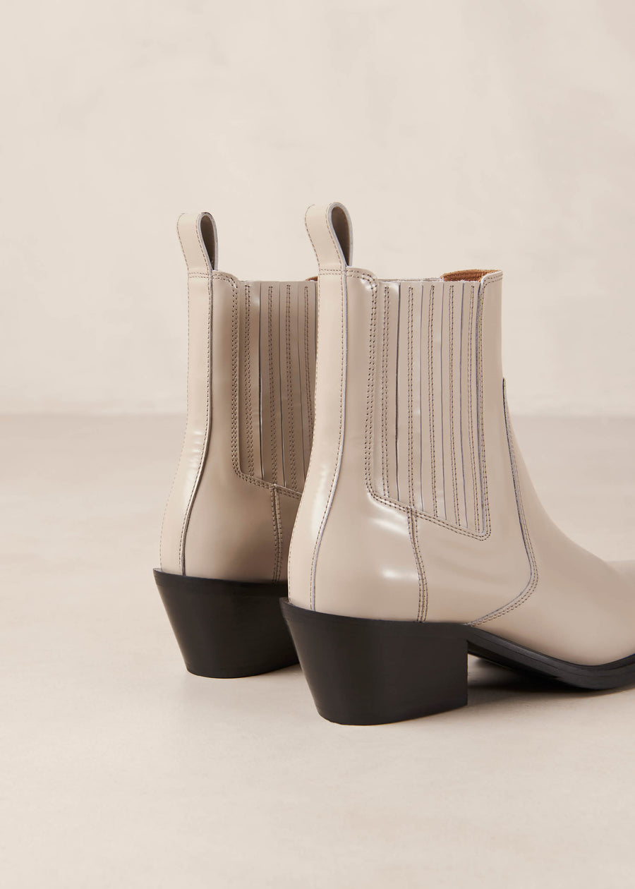 Denver Cream Leather Ankle Boots