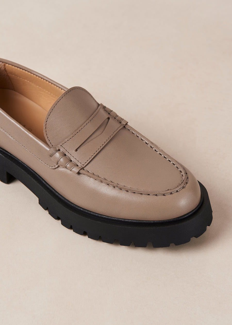 Dexter Taupe Leather Loafers