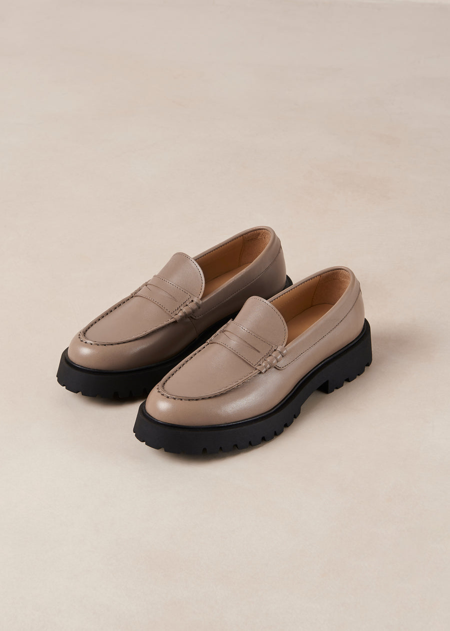 Dexter Taupe Leather Loafers