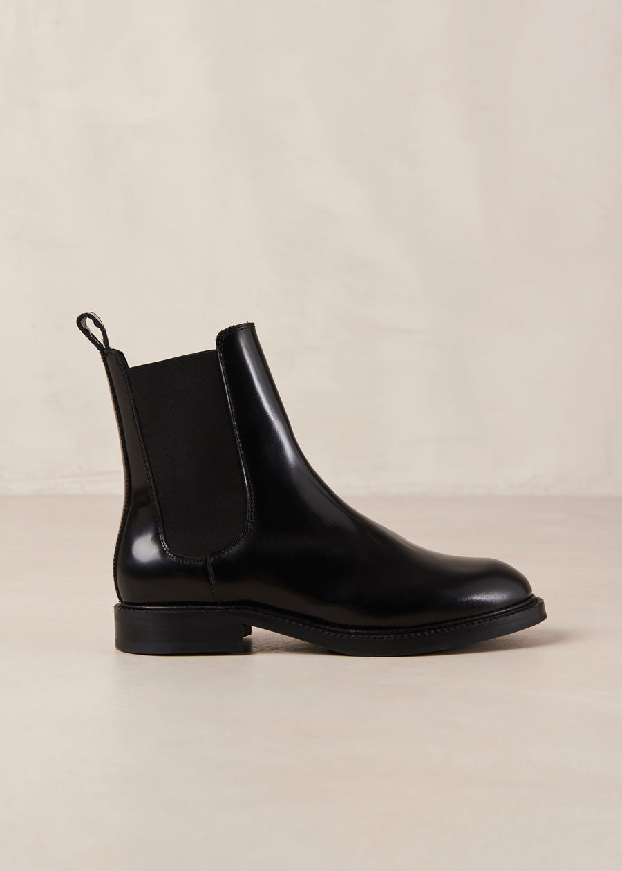 Lanz Black Leather Ankle Boots