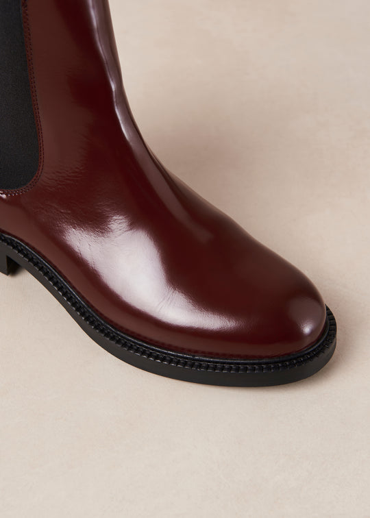 Lanz Burgundy Leather Ankle Boots