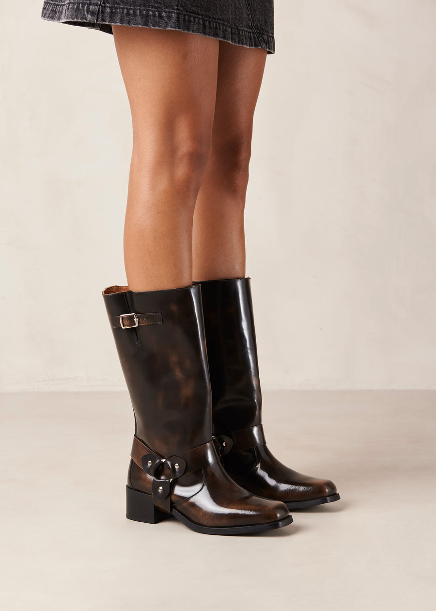 Rocky Brushed Brown Leather Boots