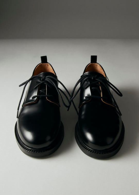 Langston Black Leather Oxfords
