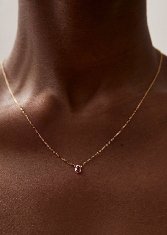 Fairy Magenta 18K Gold Plated Sterling Silver Necklace