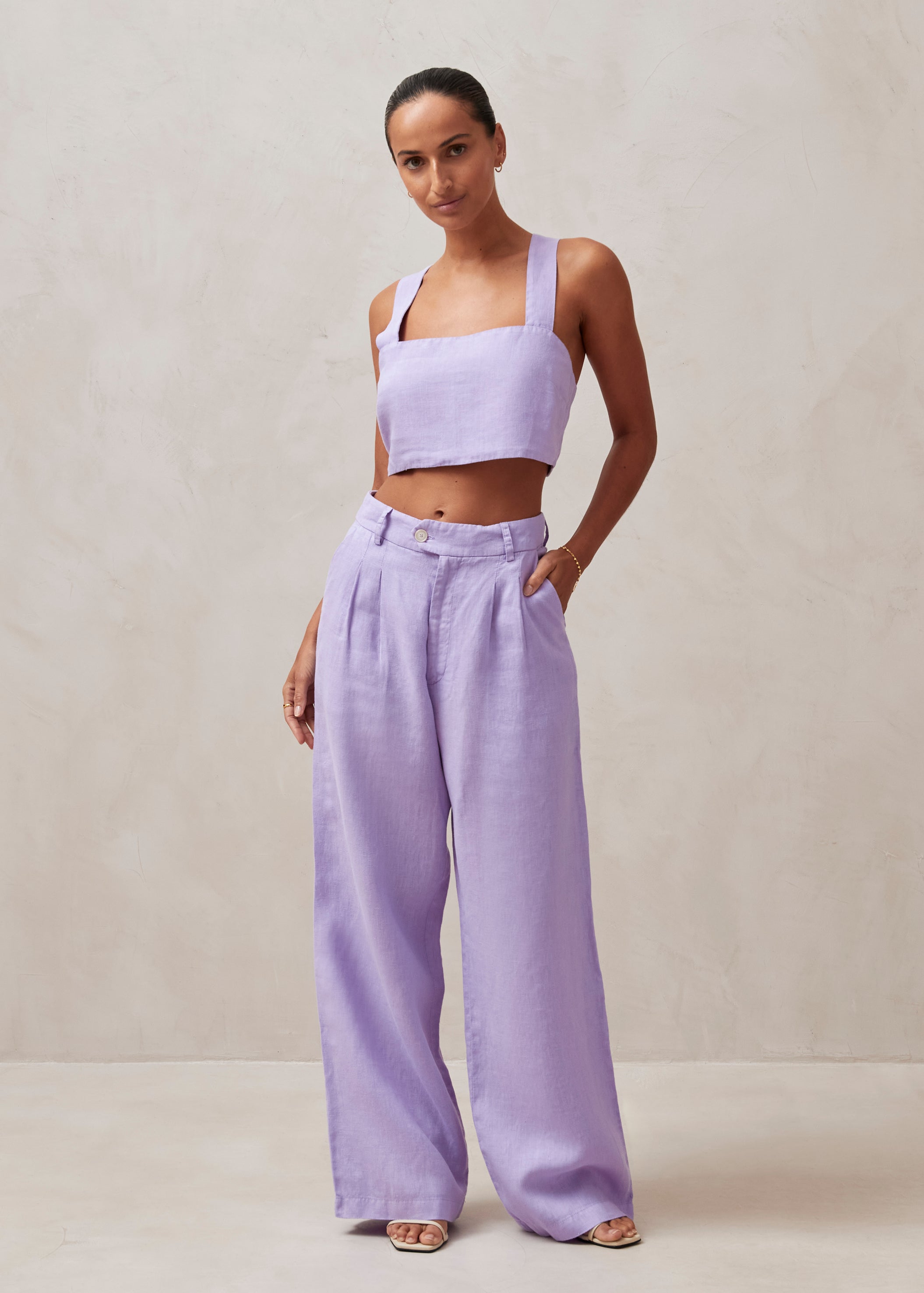 Kaede - Purple Linen Pants | ALOHAS