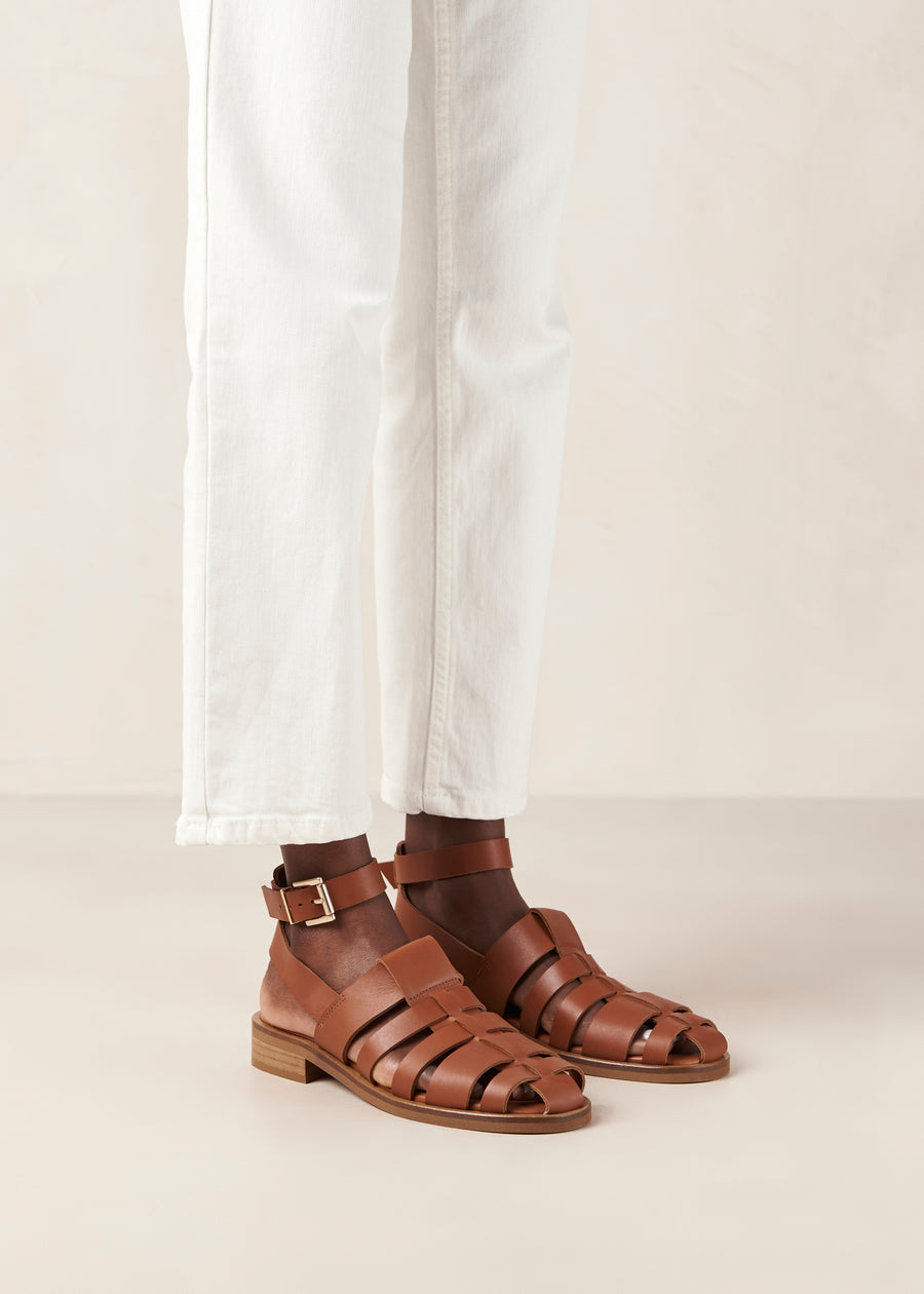 Perry Tan Leather Sandals