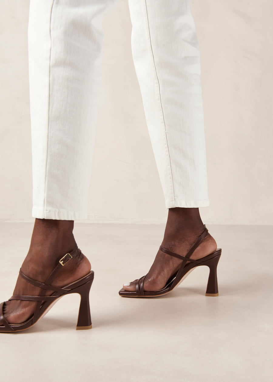 Kassia Umber Brown Vegan Leather Sandals