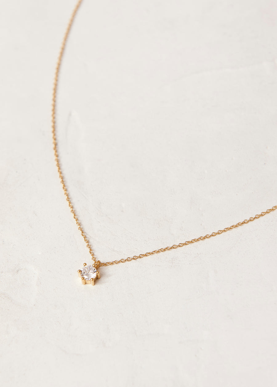 Rococo Bright White 18K Gold Plated Sterling Silver Necklace