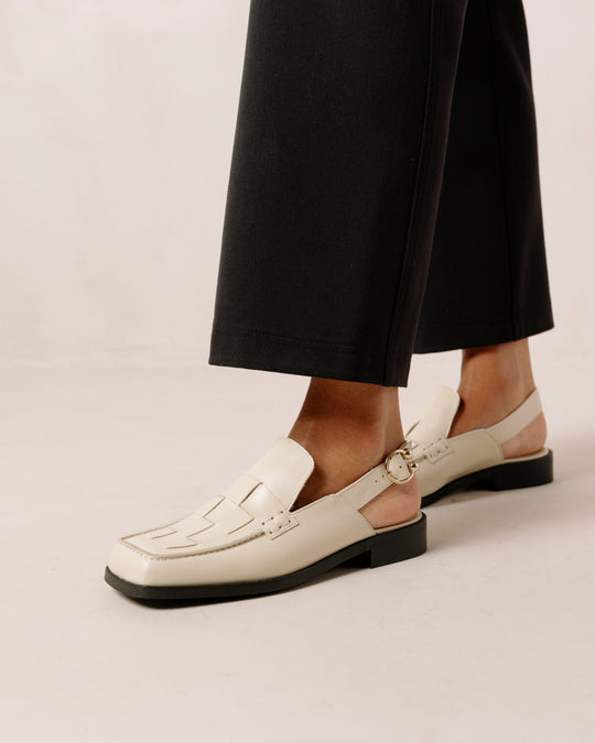 Abe Braided Cream Leather Loafers