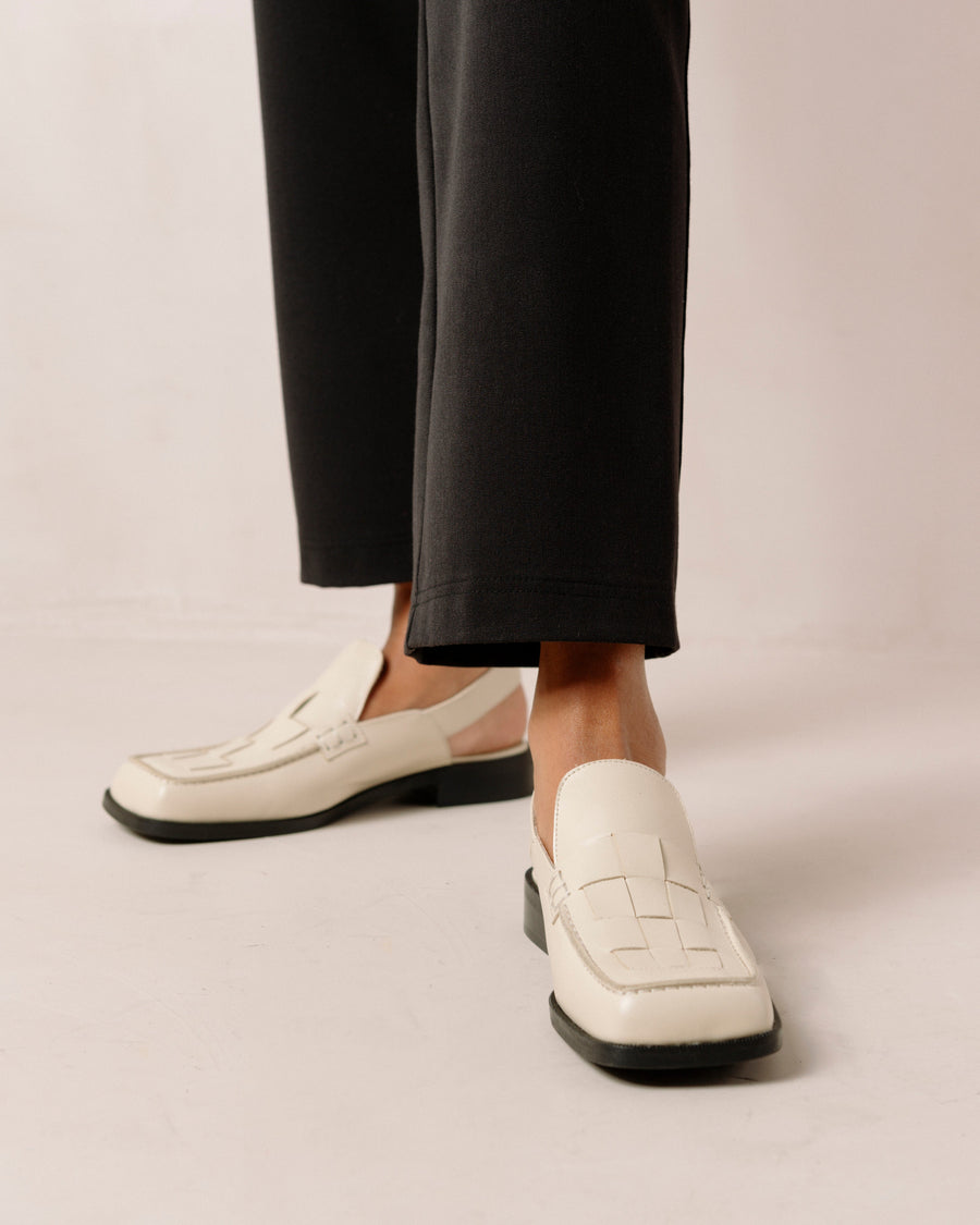 Abe Braided Cream Leather Loafers Loafers ALOHAS