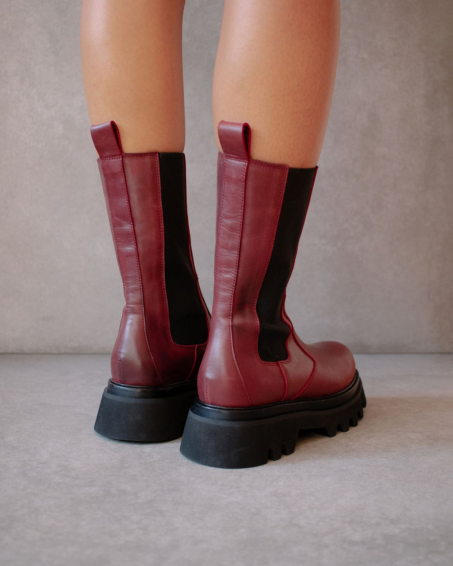 All Rounder Dark Burgundy Ankle Boots ALOHAS