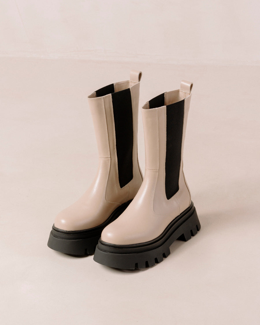 All Rounder Stone Beige Ankle Boots ALOHAS