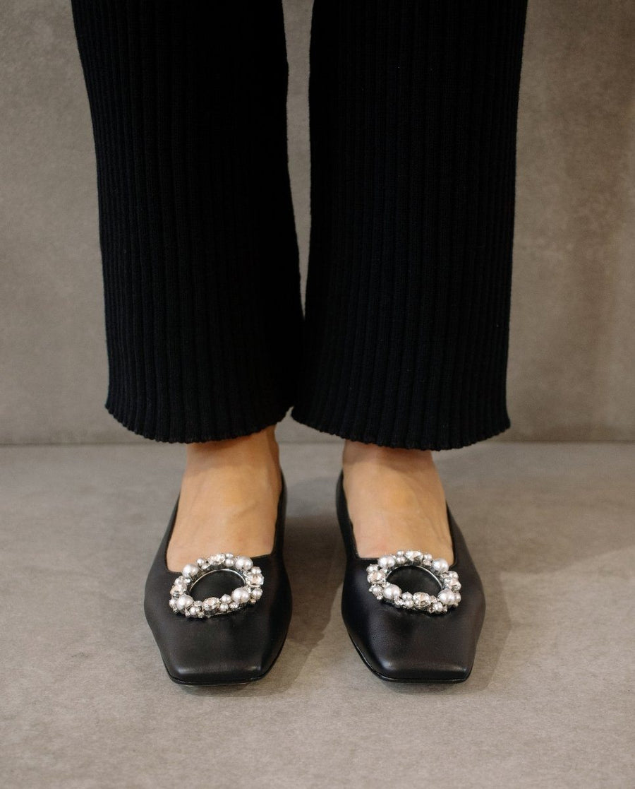 Bella Crystal Black Ballet Flats ALOHAS