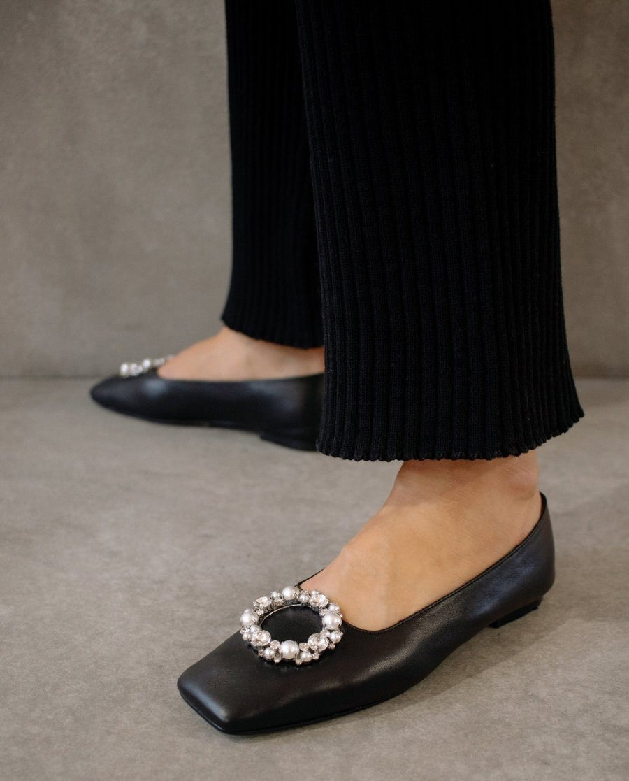 Bella Crystal Black Ballet Flats ALOHAS