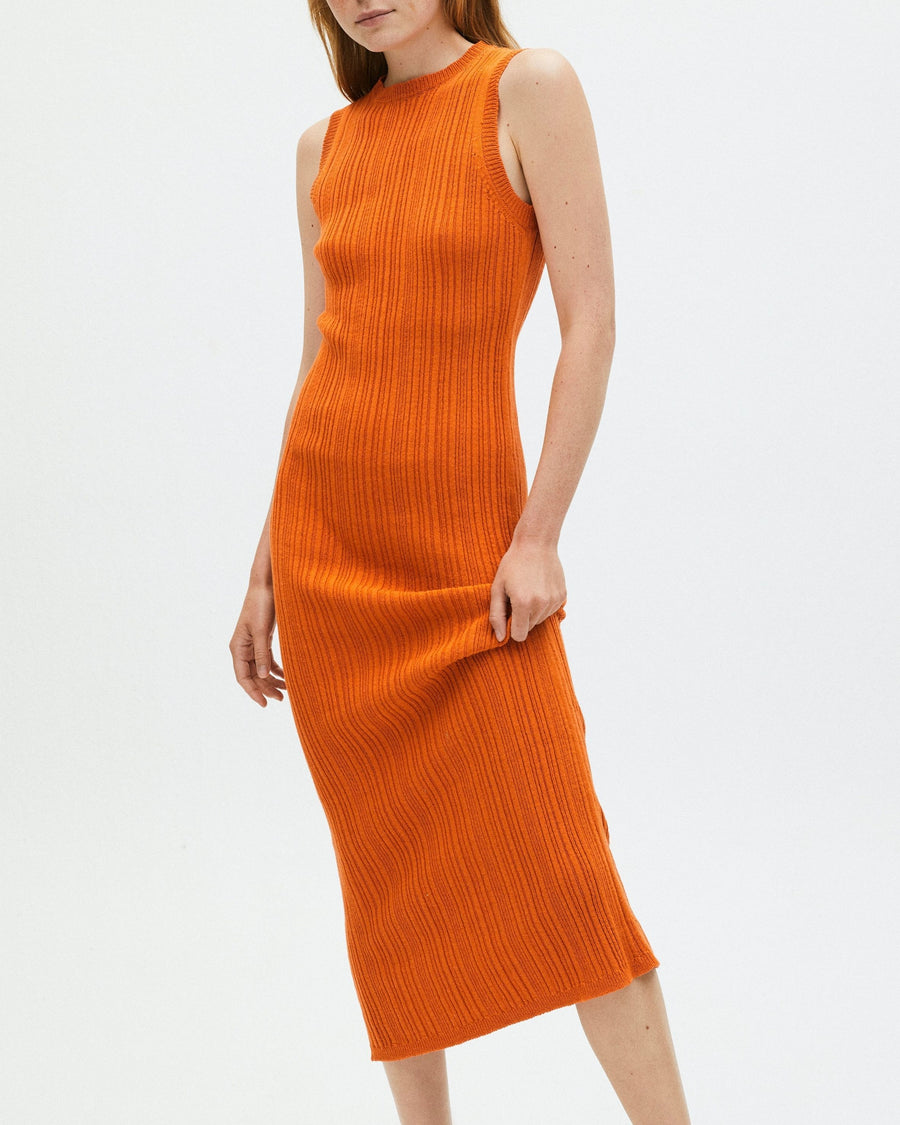 Breezy Sleeveless Knit Dress Clementine Orange Dresses ALOHAS