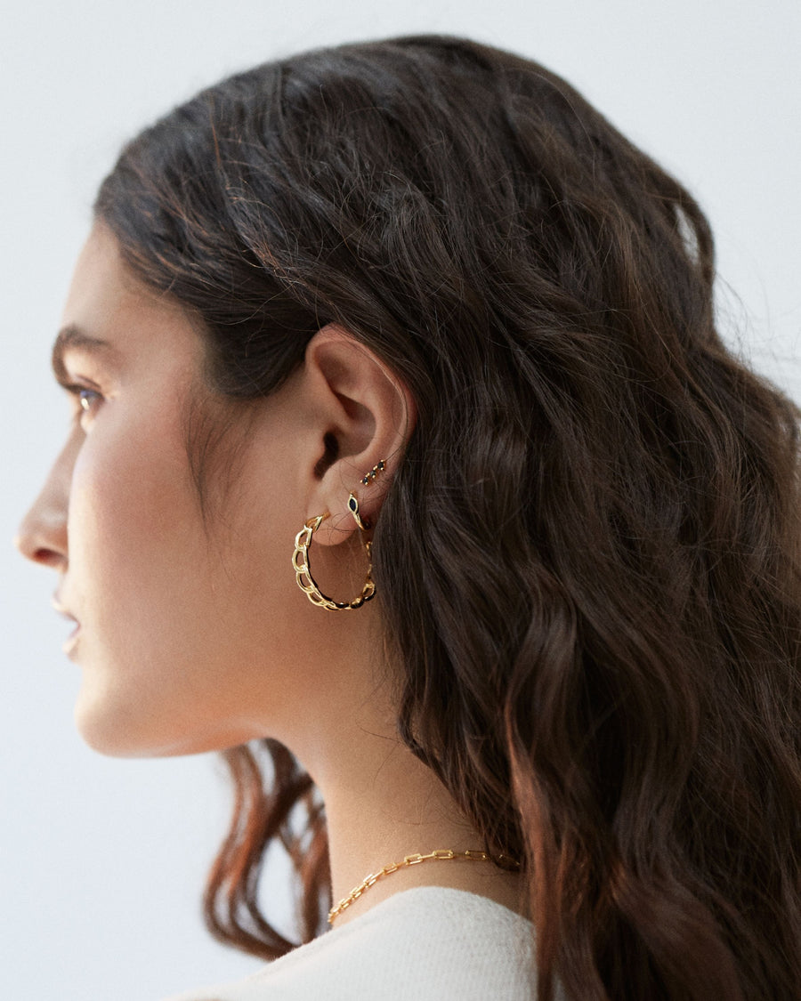 Chain Large Hoop Earrings Gold Earrings ALOHAS