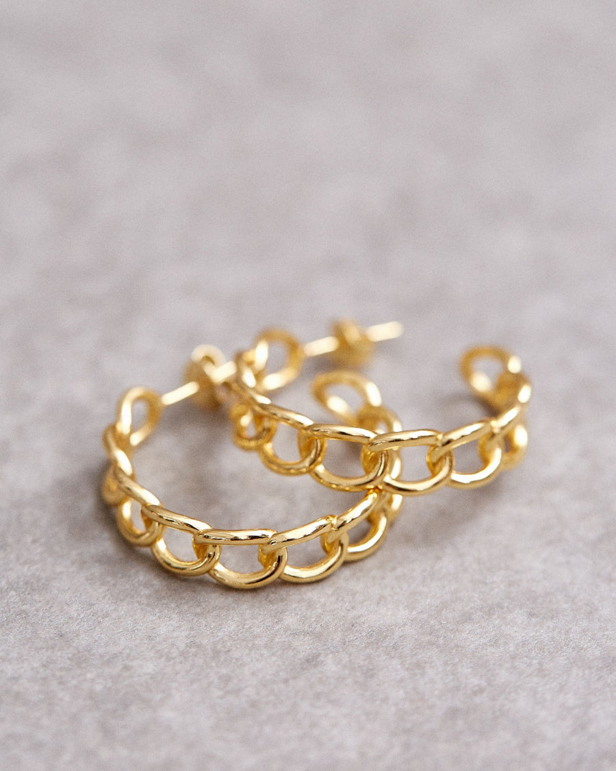 Chain Large Hoop Earrings Gold Earrings ALOHAS