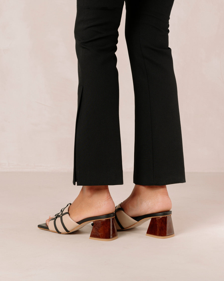 Diorite Stone Beige Black Sandals ALOHAS