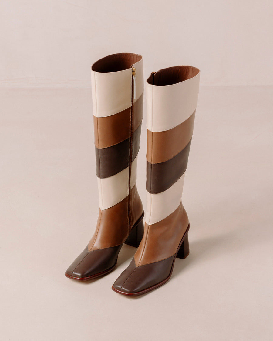 East Patchwork Vintage Brown Boots ALOHAS