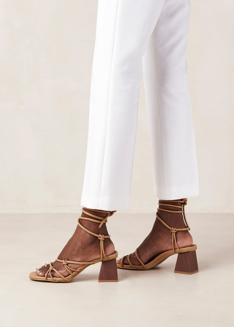 Goldie Corn Camel Vegan Leather Sandals Sandals ALOHAS