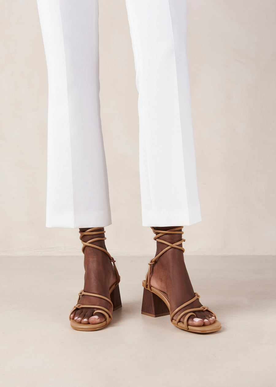 Goldie Corn Camel Vegan Leather Sandals Sandals ALOHAS