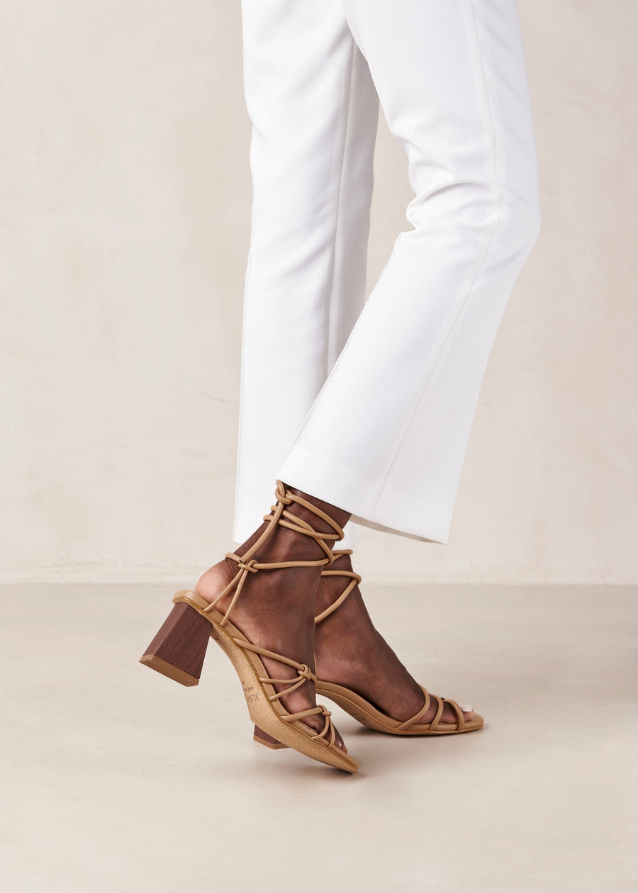 Goldie Corn Camel Vegan Leather Sandals Sandals ALOHAS