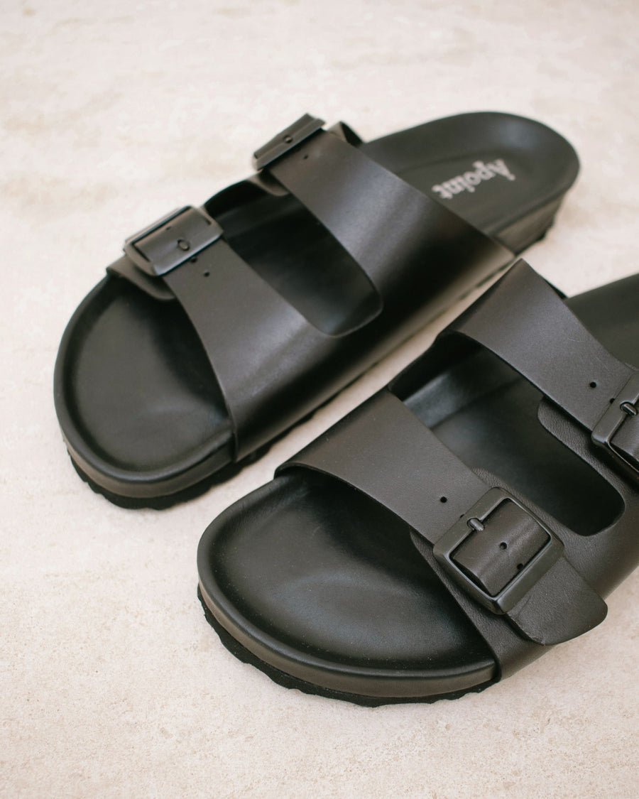 Homey Plain Black Sandals Åpoint