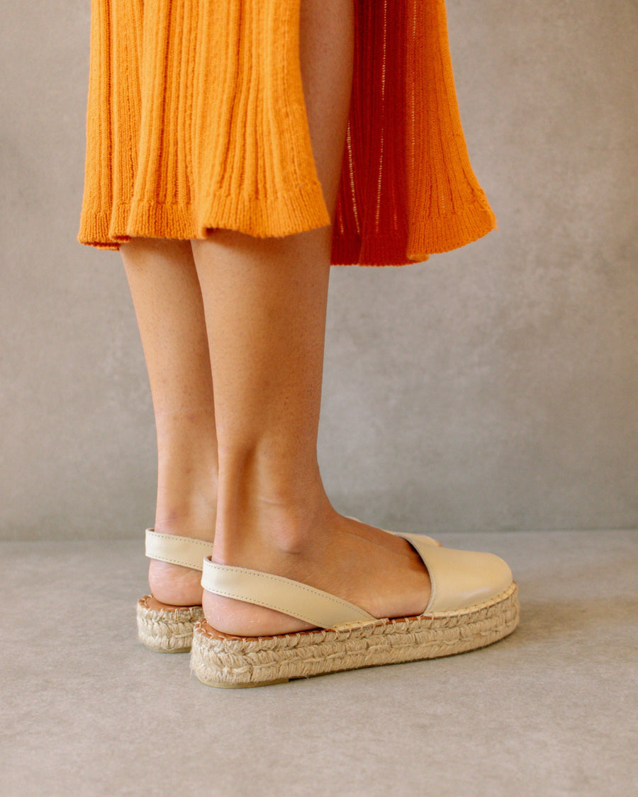 Ibizas Cream Leather Espadrilles Espadrilles ALOHAS