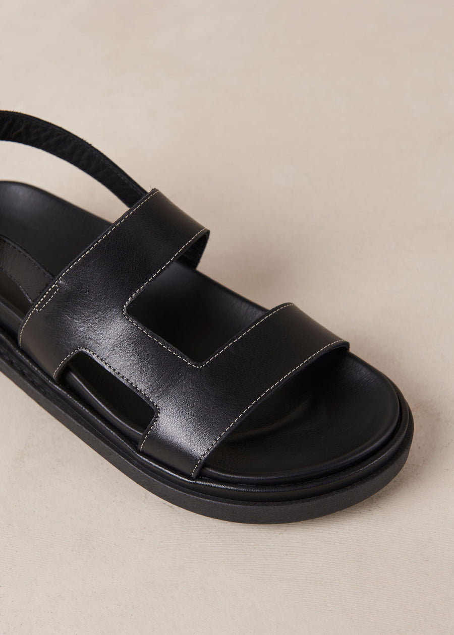 Lorelei Black Leather Sandals Sandals ALOHAS