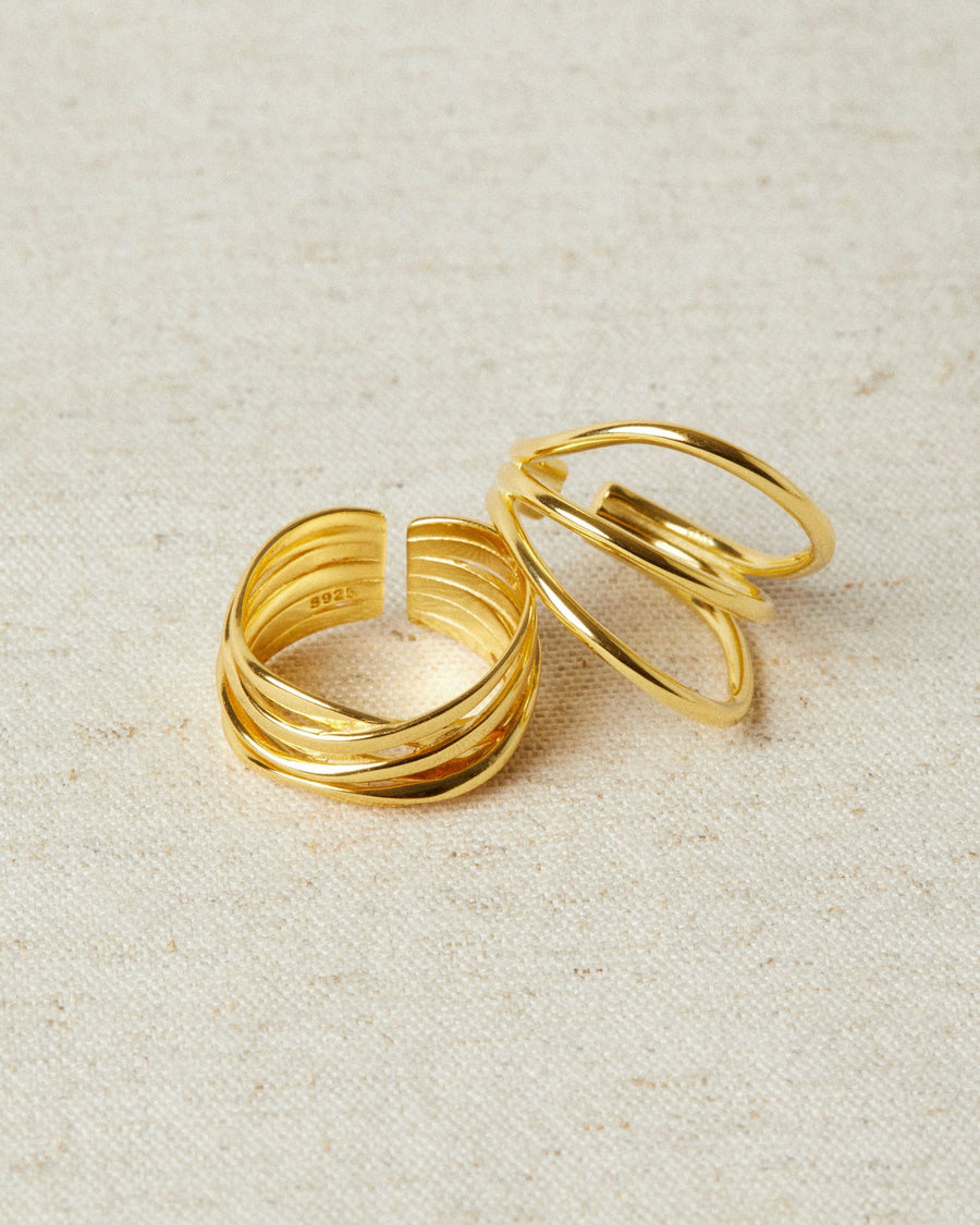 Multi Curve Ring Gold Rings ALOHAS