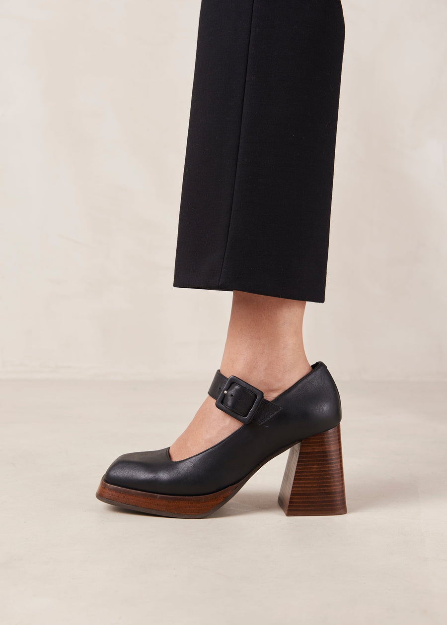 Oregon Black Leather Pumps Pumps ALOHAS