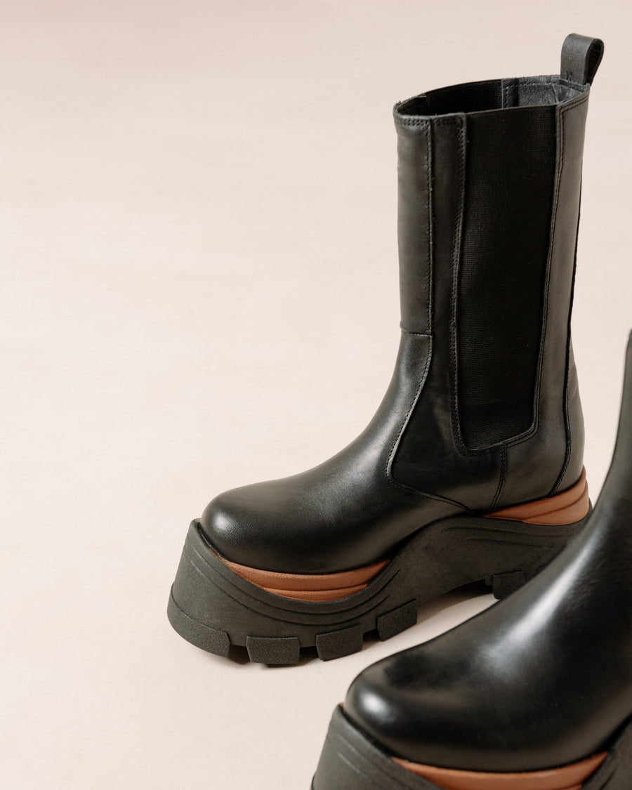 Phoenix Nutty Black Ankle Boots ALOHAS