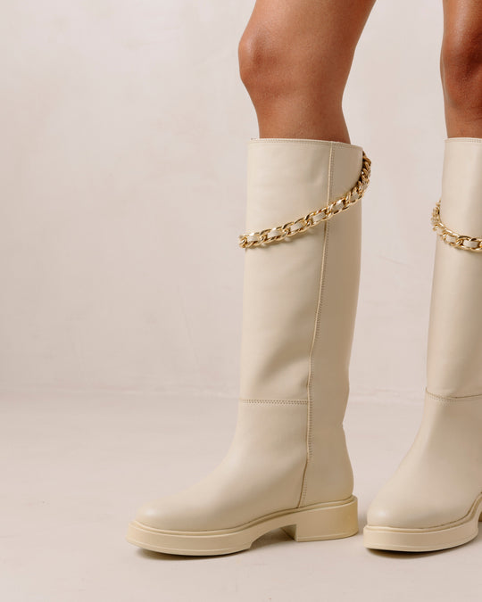 Pier Cream Leather Boots
