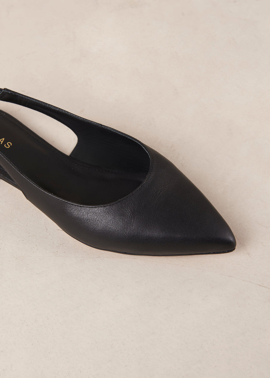 Ribbon Black Leather Ballet Flats Ballet Flats ALOHAS